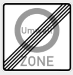 過此路牌後,解除低排放區之限制